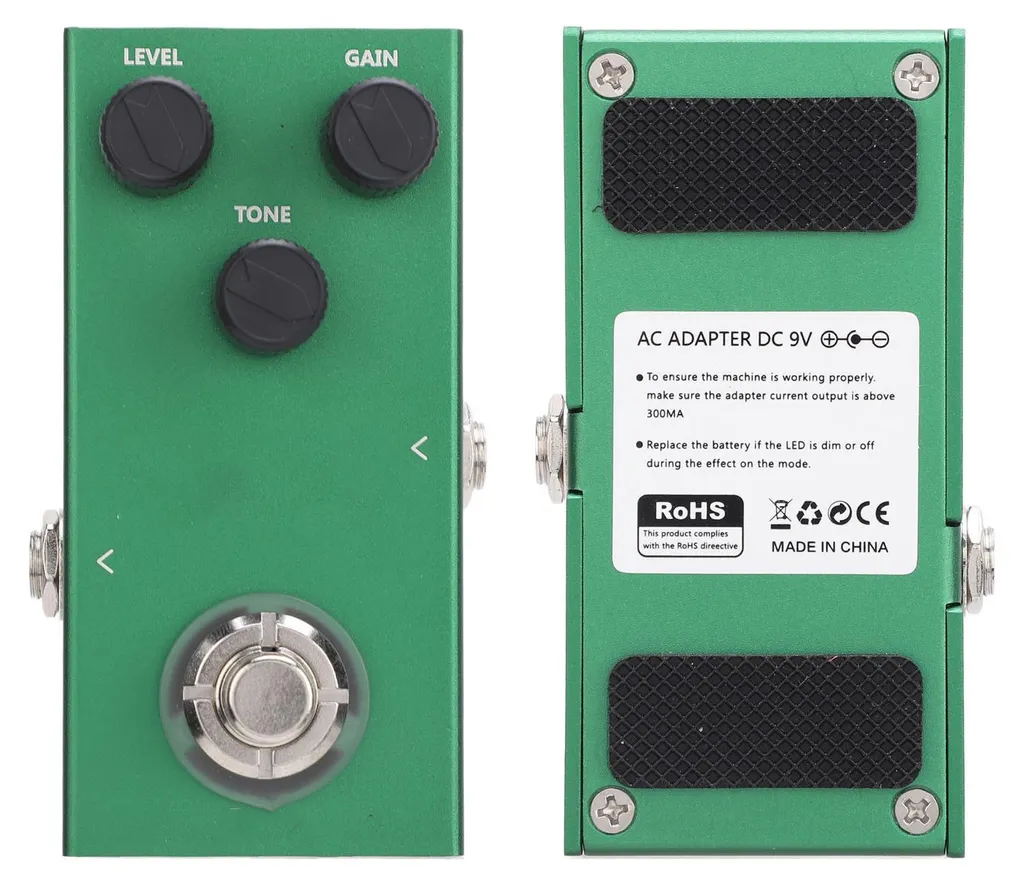 Pédale overdrive pour basse avec réglage de saturation et égalisation