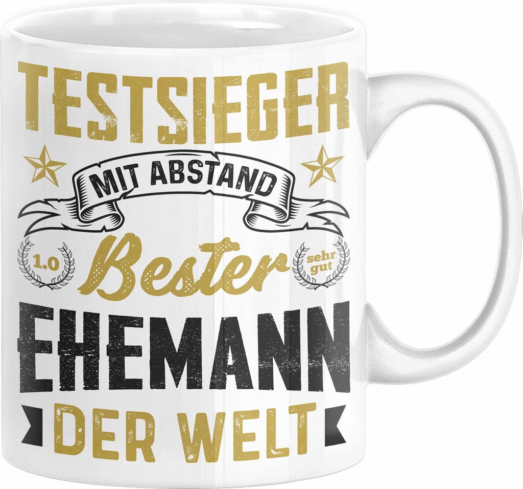 Bester Ehemann Geschenk Tasse Mit Abstand Bester Ehemann Der Welt Hochzeitstag Jahrestag Geschenkidee Valentinstag Ehemänner (Weiß)