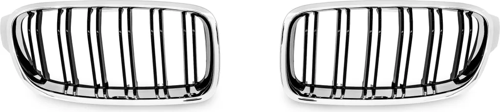 Grille de Radiateur pour BMW F30 F31 Design Double Lamelles Chrome
