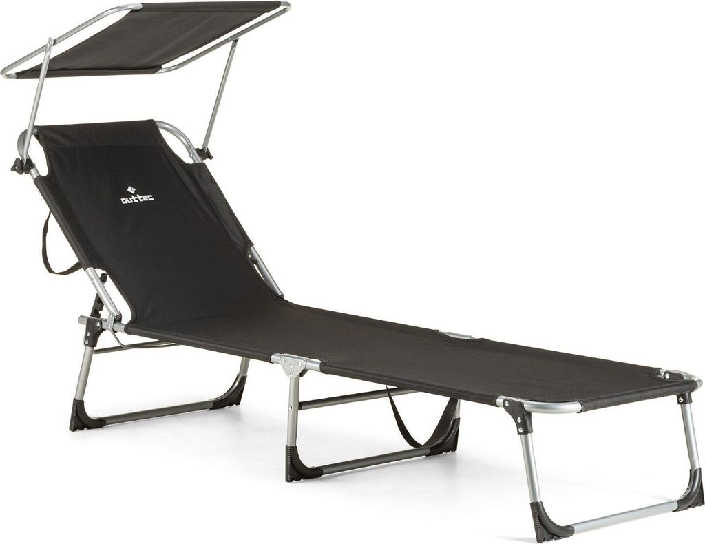 Outtec® Klappbare Gartensessel Sonnenliege mit Sonnendach - Produktbild