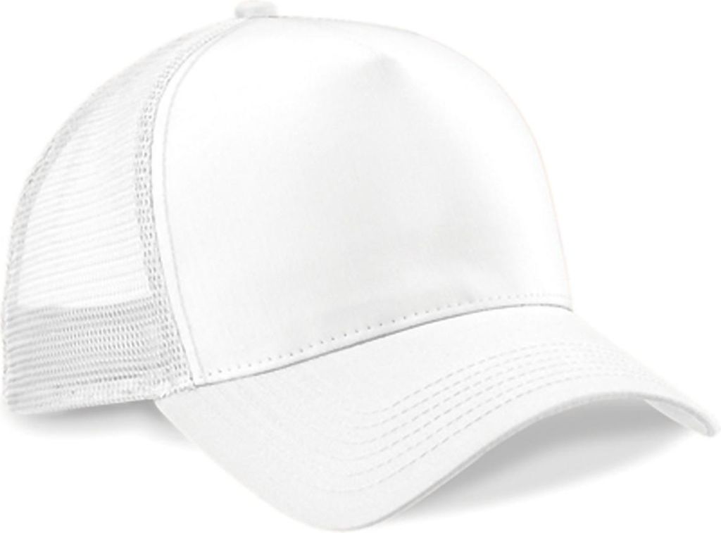 Beechfield B640 | Snapback Trucker Cap / Kappe / Mütze / Hut - Farbe: White/White - Größe: One Size