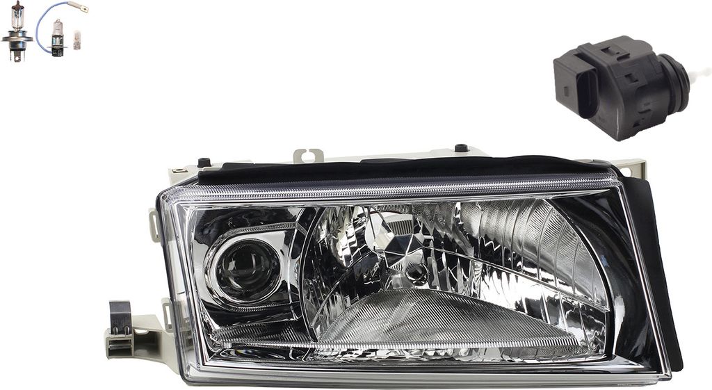 Johns, Scheinwerfer Halogen kompatibel zu Skoda Octavia Rechts Leuchtmitt. + Stellmotor 1U1941018P 1U1941018D 1J0941295A 1041664 9948397 42536208 4256