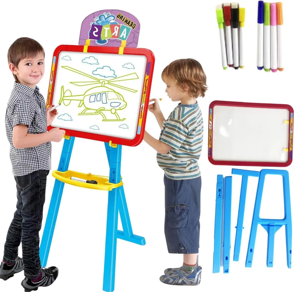 Tableau magnétique 2 en 1 avec gomme et marqueur effaçable à sec 60x40cm