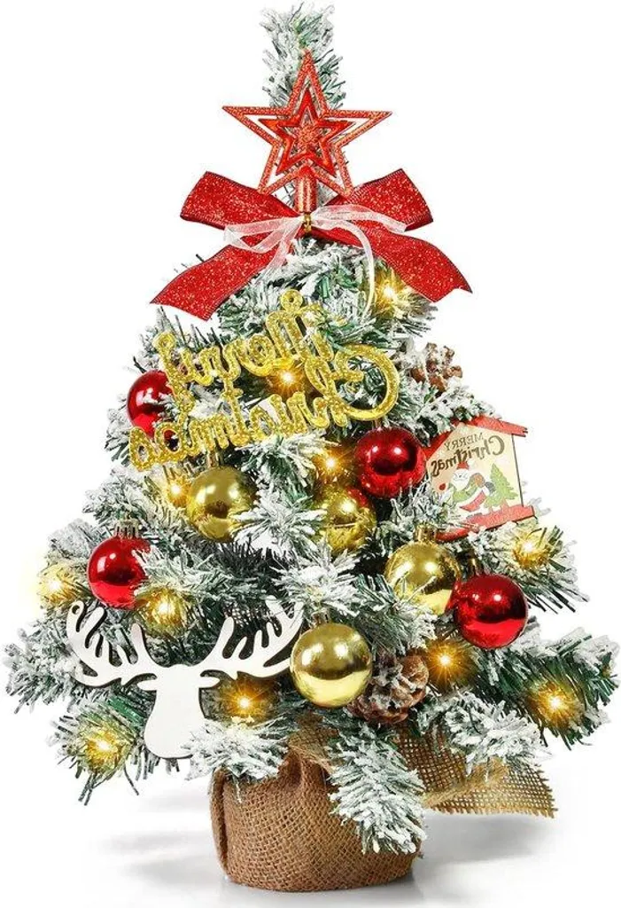 Petit sapin de Noël avec 30 LED et étoile décoration jardin abrité