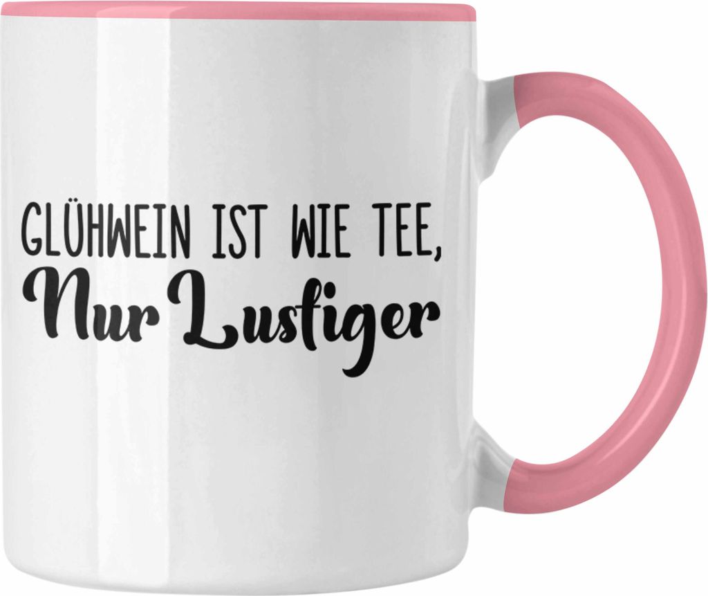 Trendation - Glühwein Tasse Lustig Spruch Glühweinbecher mit Henkel Doppelwandig Glühweintassen Gläser Weihnachtsmarkt Becher Tassen Geschenk -...
