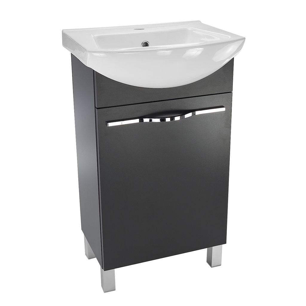 Paplinskimoebel badezimmerschrank mit waschbecken 50 x 40 x 84,5 cm- waschbeckenunterschrank Badezimmer möbel, klein gäste wc waschbecken mit unt...