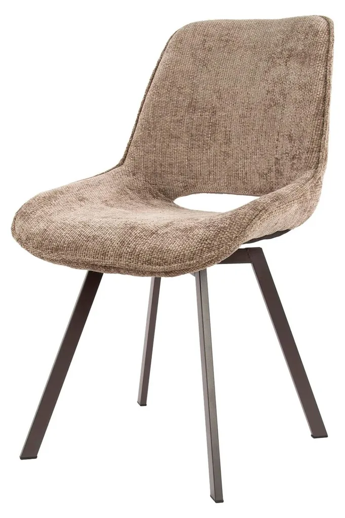 Chaise de salle à manger pivotante FURNLUX marron et anthracite 51 cm