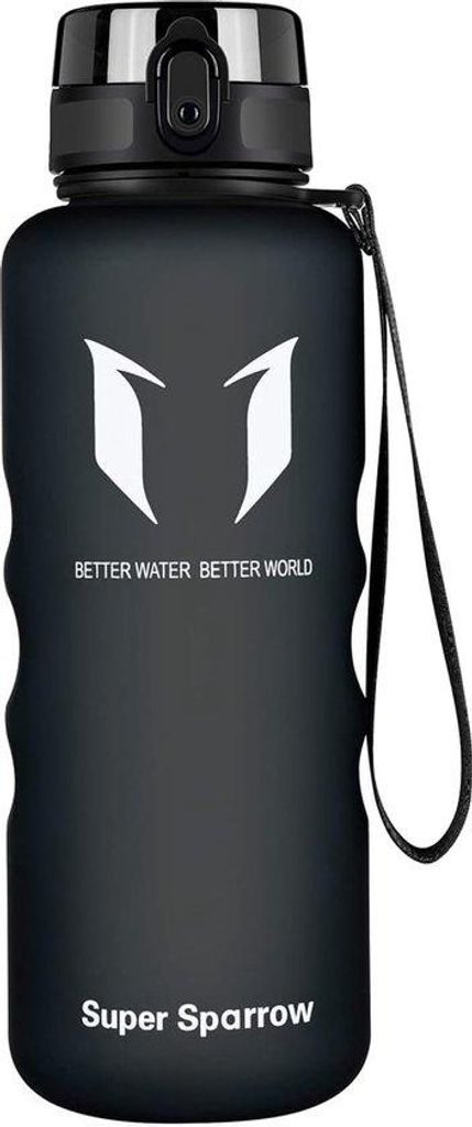 Wassersportflasche 1,5L schwarz BPA-frei