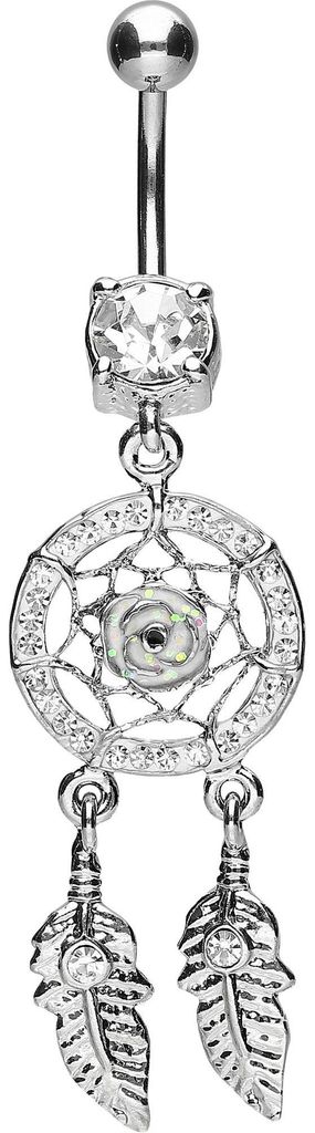 Bauchnabelpiercing Chirurgenstahl Bananabell mit Brass-Design TRAUMFÄNGER + BLUME