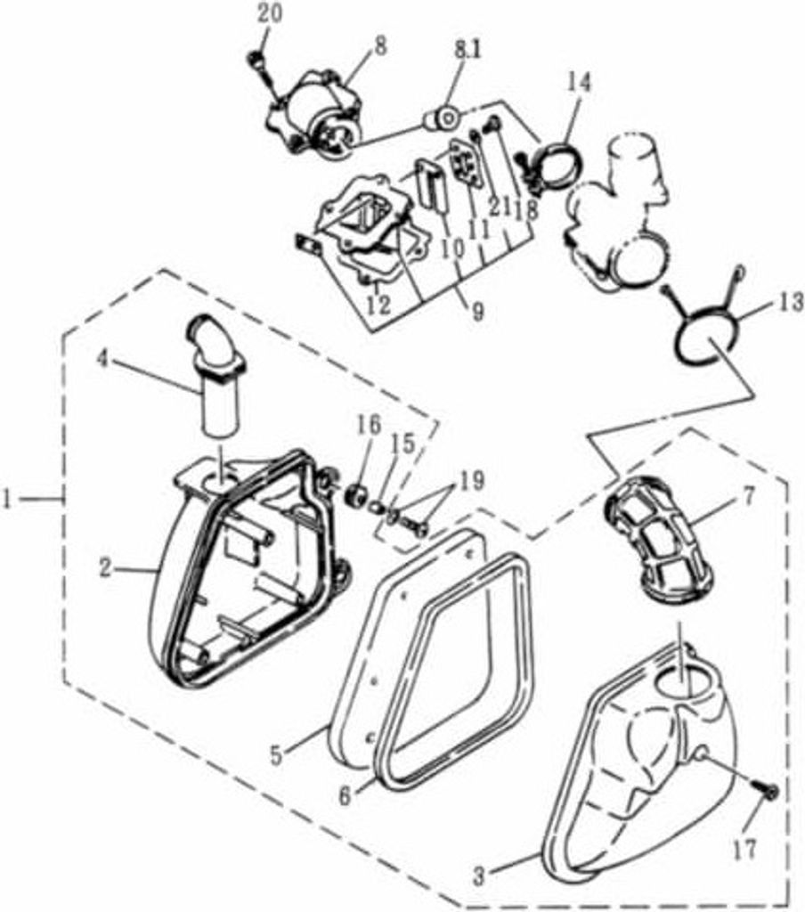 SMC Scooter Luftfilter Luft-Filter 50ccm 2Takt 13410-NCF-02 Motorroller.de Luftfilterkasten Luftfiltergehäuse Luftfiltermatte Luftfilter-Kasten Rex