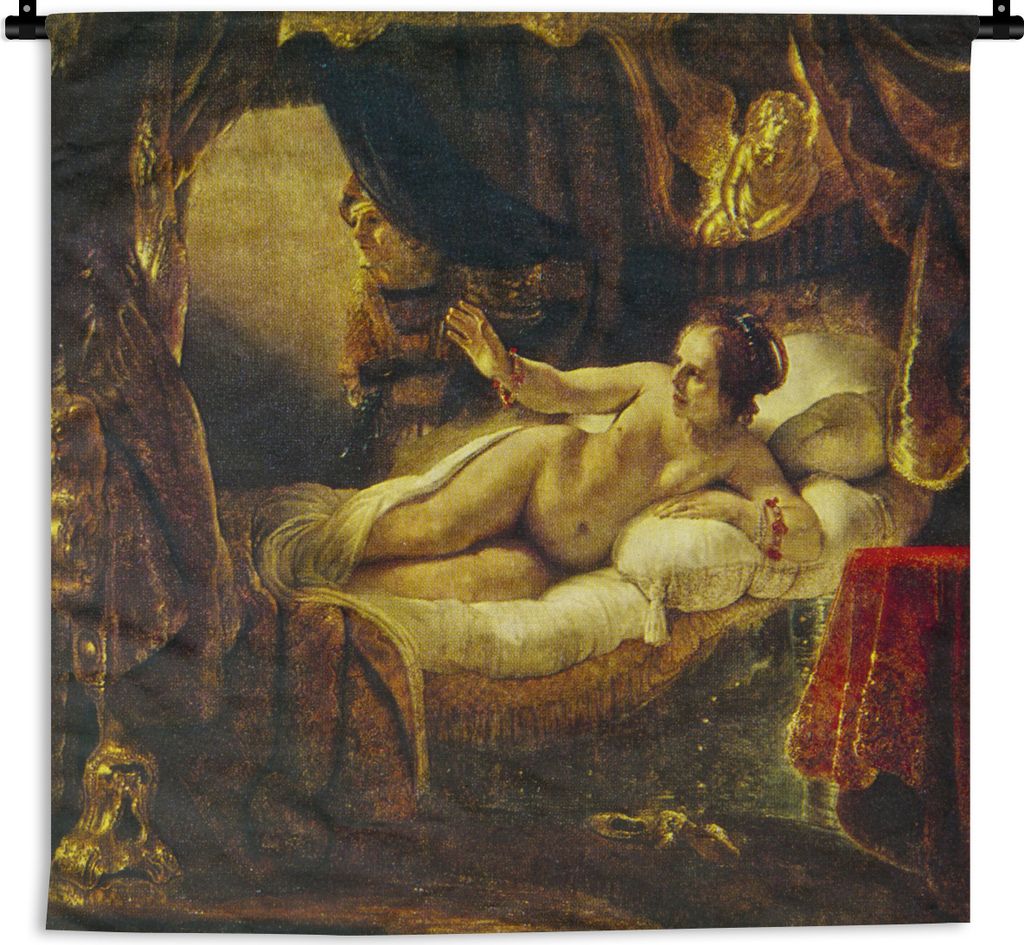 MuchoWow Wandteppich Wandbehang Danaë - Rembrandt van Rijn 60x45 cm Tapisserie Dekoration Wandtuch - Das Schlafzimmer