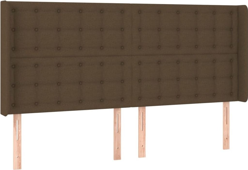 vidaXL Kopfteil mit Ohren Dunkelbraun 183x16x118/128 cm Stoff
