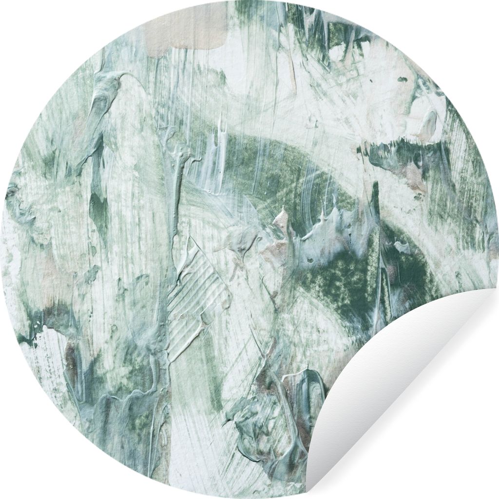 MuchoWow Runde Wandtattoo - Wandsticker Tapete Aufkleber Gartendekoration - Farbe - Abstrakt Ø 30 cm Selbstklebend und Repositionierbar - Wandau...