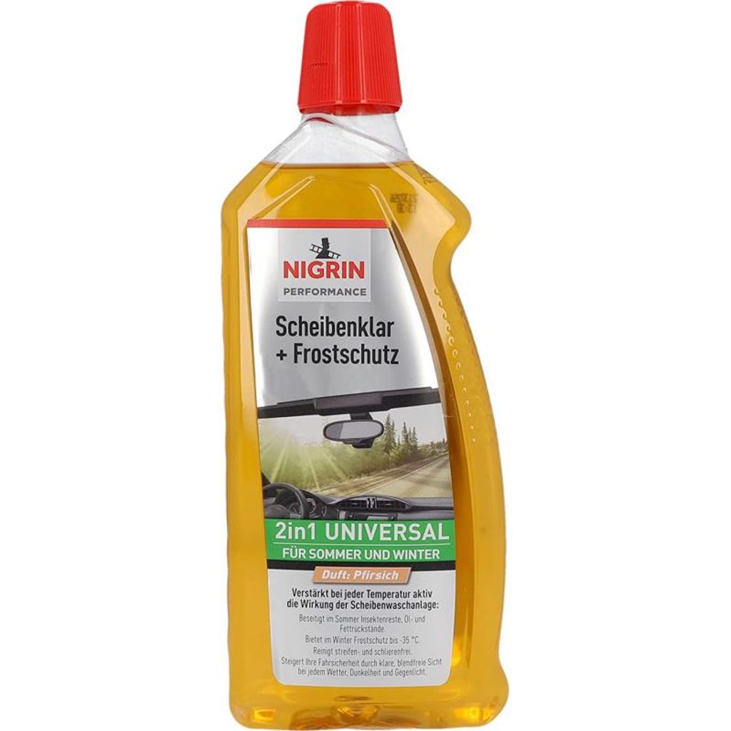 NIGRIN Scheibenklar & Frostschutz 1L Pfirsich Frostschutzmittel -35°C (1er Pack)