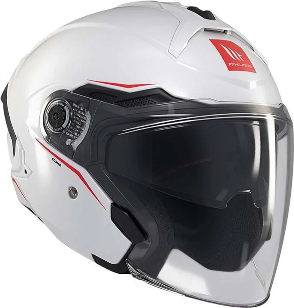 Casque Jet MT Helmets Cosmo SV Solid A0 Blanc Brillant Taille XL