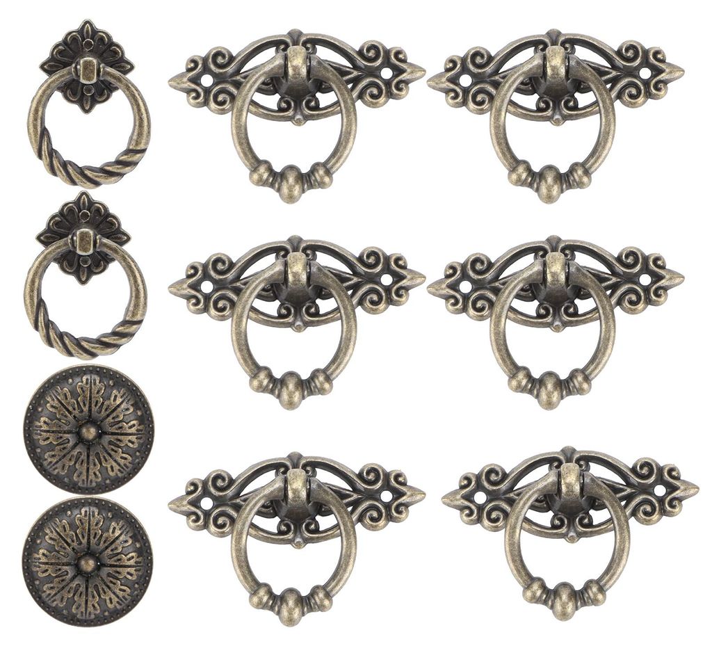 10 Stück Schubladengriffe aus Metall, verschiedene Stile, Vintage-Look, für Küche, Bad, Schränke und Kleiderschränke