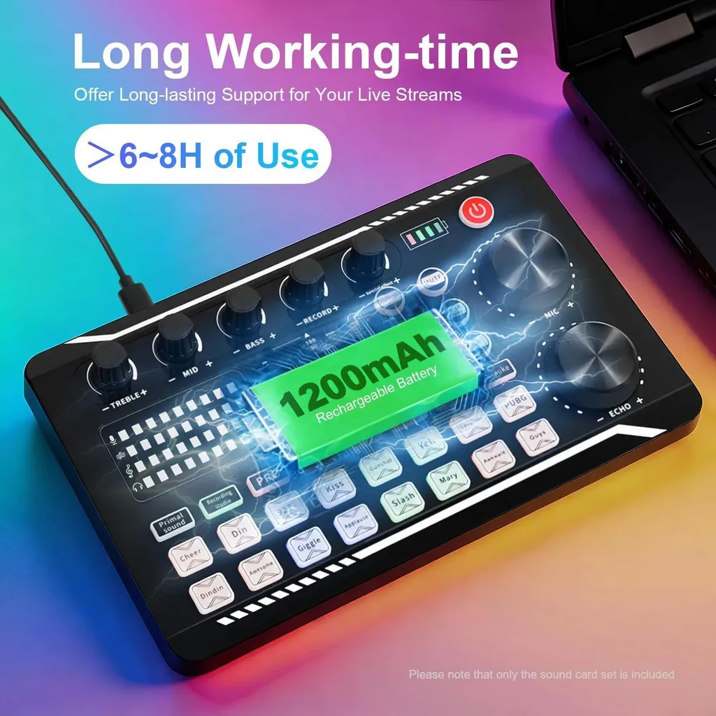 Console de mixage Bluetooth à effets sonores et éclairage LED intégré