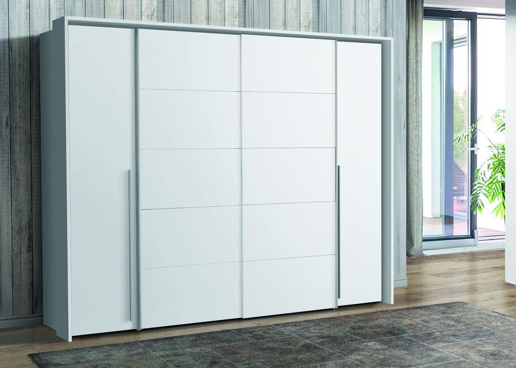 Forte Narago Schrank 270, weißer Kleiderschrank, Produktbild 