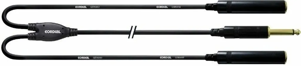 Cordial CFY 0,3 PGG Câble Adaptateur Jack avec Fiches Plaquées Or 30cm