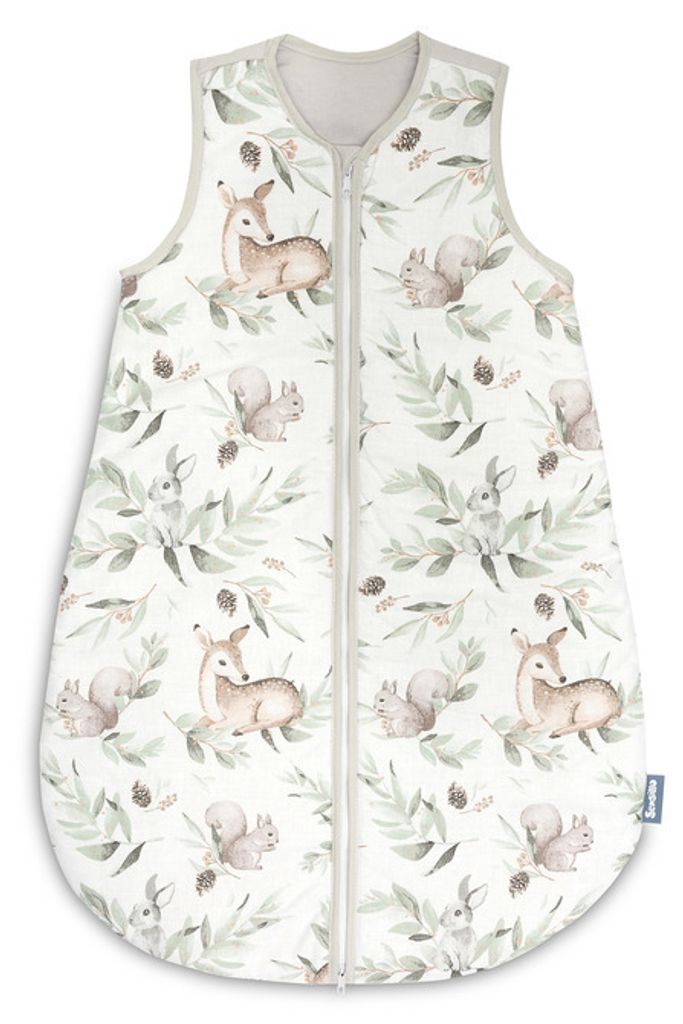 SENSILLO Babyschlafsack 0-9 Monate - Wärmeisolierung - Größe S 45x70 - Graue Hirsche