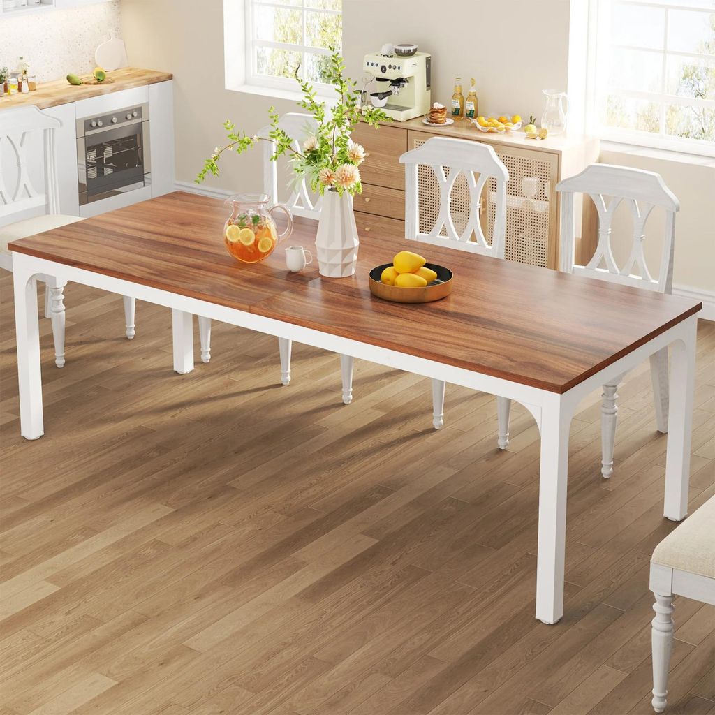 Esstisch - Rechteckiger Küchentisch - Maße 200×70×75 cm - Schmaler langer Tisch - Holzoptik - Rustikaler Retro-Stil - Für bis zu 10 Personen -...
