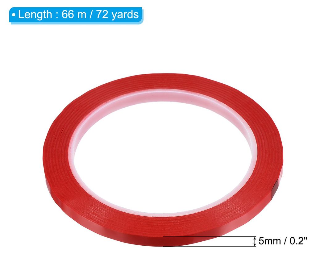 5mmx66m Feine Linien Klebeband Rot, 5 Rollen PET Klebestreifen Selbstklebend Dš¹nnes Zierstreifen, Whiteboard Klebeband Wasserdicht Gitter Markie...