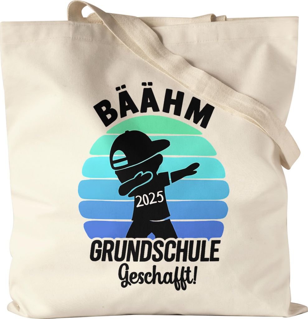 Bääähm Grundschule geschafft 2025 Tragetasche Dabbing Junge Lustiges Abschluss Geschenk Schüler Lehrer Einschulung Feier