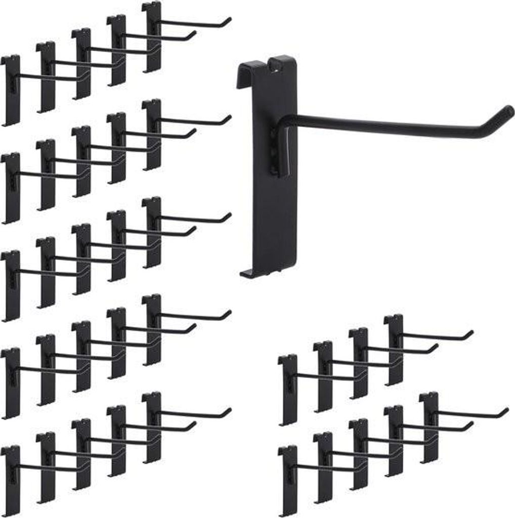 35 Metall-Wandhaken für Gitterwände – 10 cm Gitterpanel – Kerbhaken – Zubehör für gewerbliche Gitterwände – Haken – Werkstatt/Garage...
