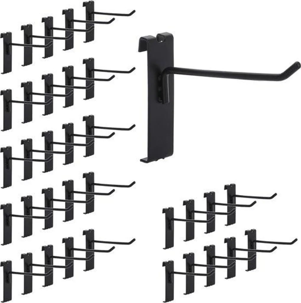 Crochets muraux en métal à encoches pour grilles - 10 cm - Pack de 35