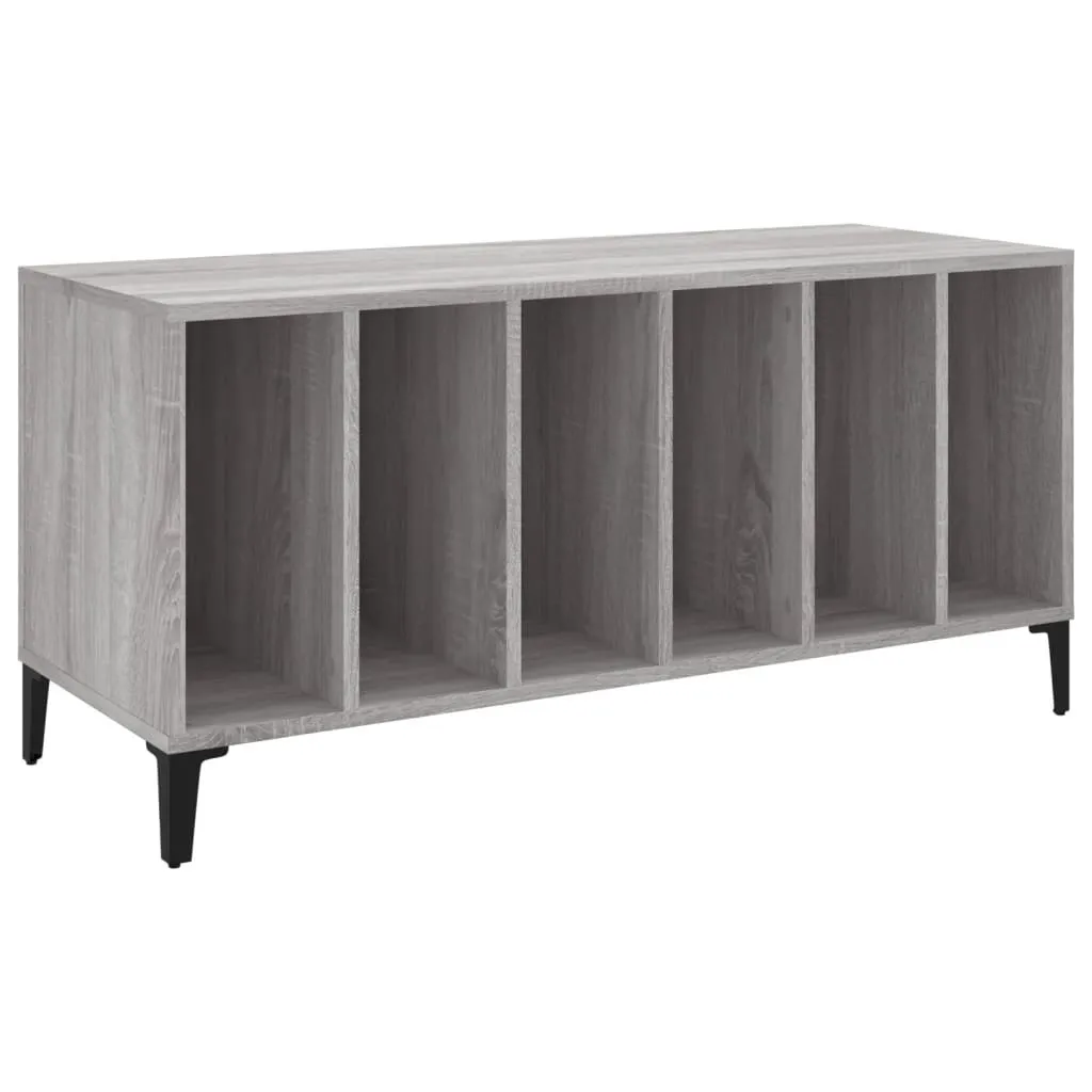 SYFAX™ Mobile Porta Dischi Grigio Sonoma 100x38x48cm Legno Multistrato
