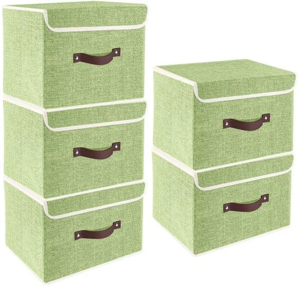 Bac de rangement en tissu rigide pour étagère et dressing - Modèle L