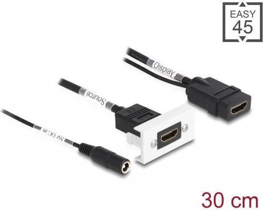 Easy 45 HDMI 4K 60Hz Modul mit DC Einspeisung, 22,5x45mm