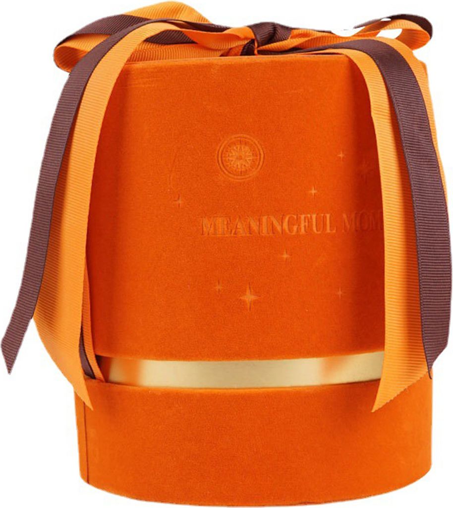 Zylindrische Geschenke-Verpackungsbox, zartes Design, Flanell, praktische Verwendung, Süßigkeiten-Verpackungsbox, Hochzeitsdekoration-Orange ,Gr...