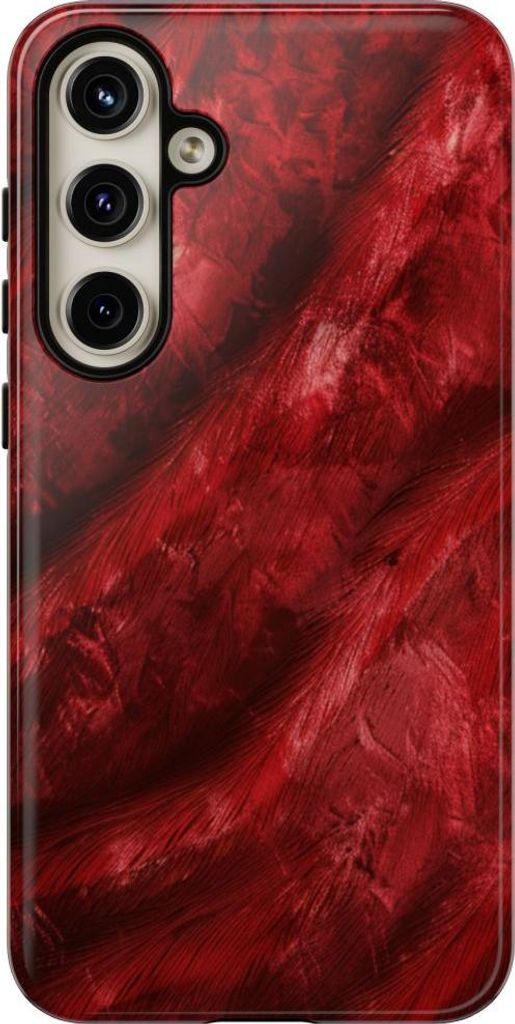 Elegantes Rot mit Samtstruktur – Hülle Kompatibel mit Samsung Galaxy S24 Plus