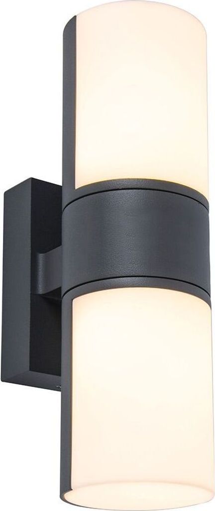 Lutec LED Außenwandleuchte Cyra anthrazit/weiß Up- & Downlight