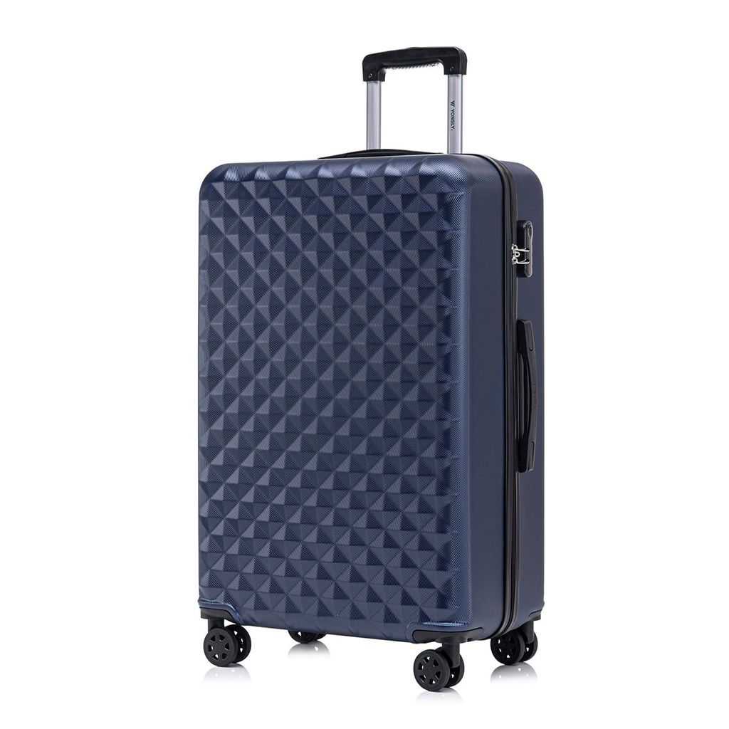 Koffer Trolley Reisekoffer Suitcase, Rollkoffer Handgepäck ,mit 4 Rollen360°, Hartschalenreisekoffer, Zahlenschloss, Weicher Gummigriff (XL,Dunke...