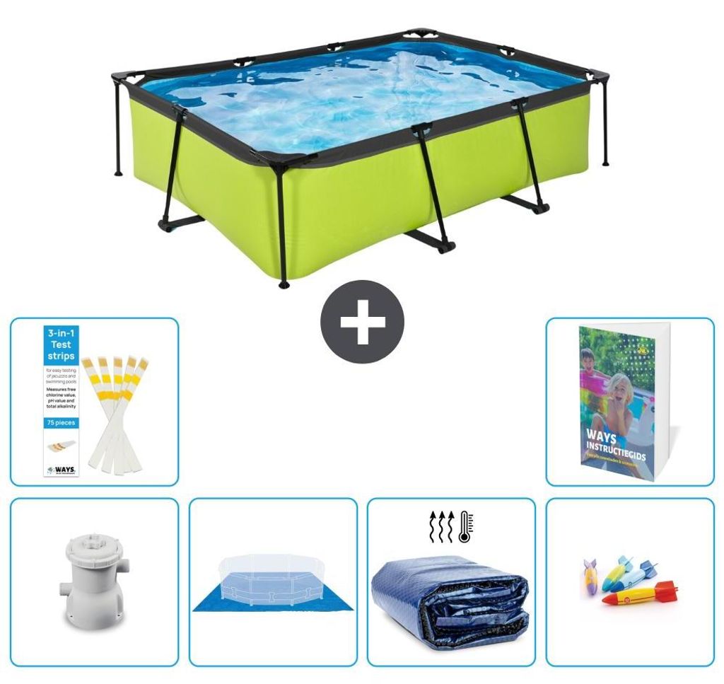 Exit Pool Rechteckig - 220x150x65 cm - 7-teilig S220