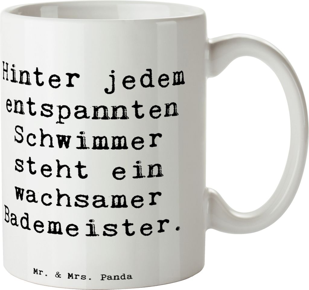 Mr. & Mrs. Panda Kaffeetasse Spruch Bademeister schützend - Produktbild 