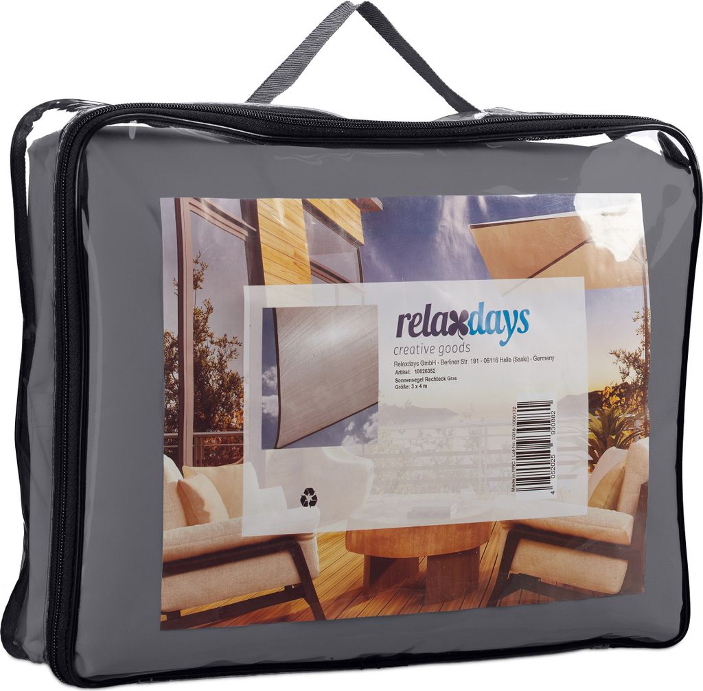relaxdays Markiza prostokątna szara Zdjęcie produktu 9