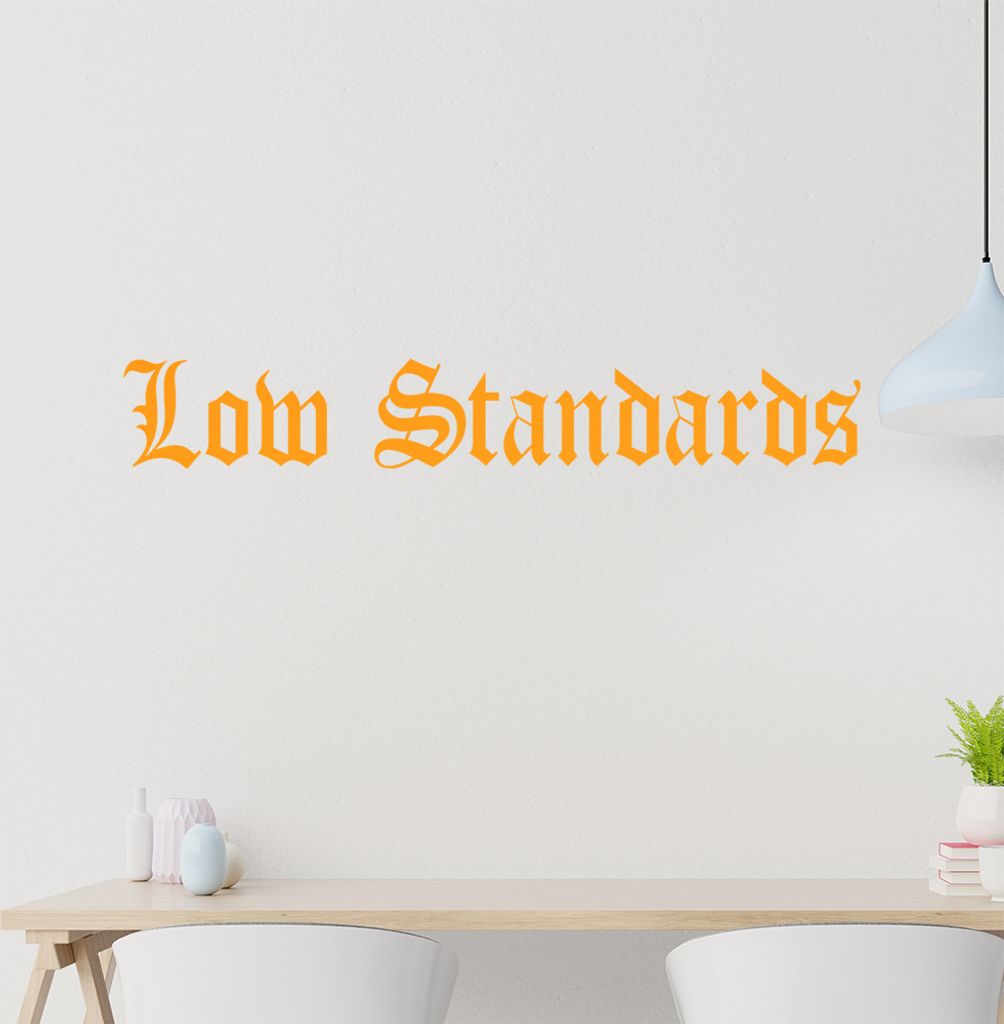 Low Standards Wandtattoo in 6 Größen - Wandaufkleber Wall Sticker - Dekoration, Küche, Wohnzimmer, Schlafzimmer, Badezimmer
