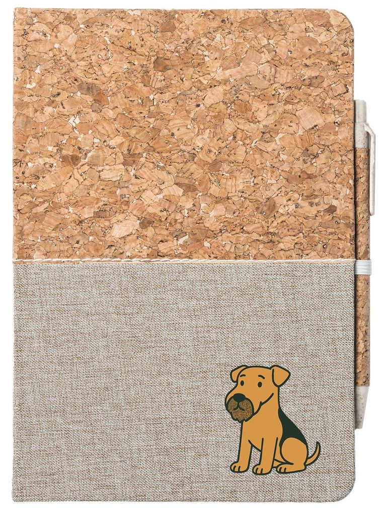 Huuraa Notizbuch A5 Airedale Terrier Comic Dale 80 Blatt inkl. Kugelschreiber Tagebuch Geschenkidee