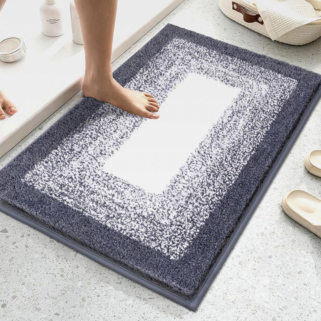 Weich Groß Badematten 80 x 120 cm, Badezimmerteppich Badteppich rutschfeste Wasserabsorbierend Badvorleger für Dusche,Badewanne Maschinenwaschbar...