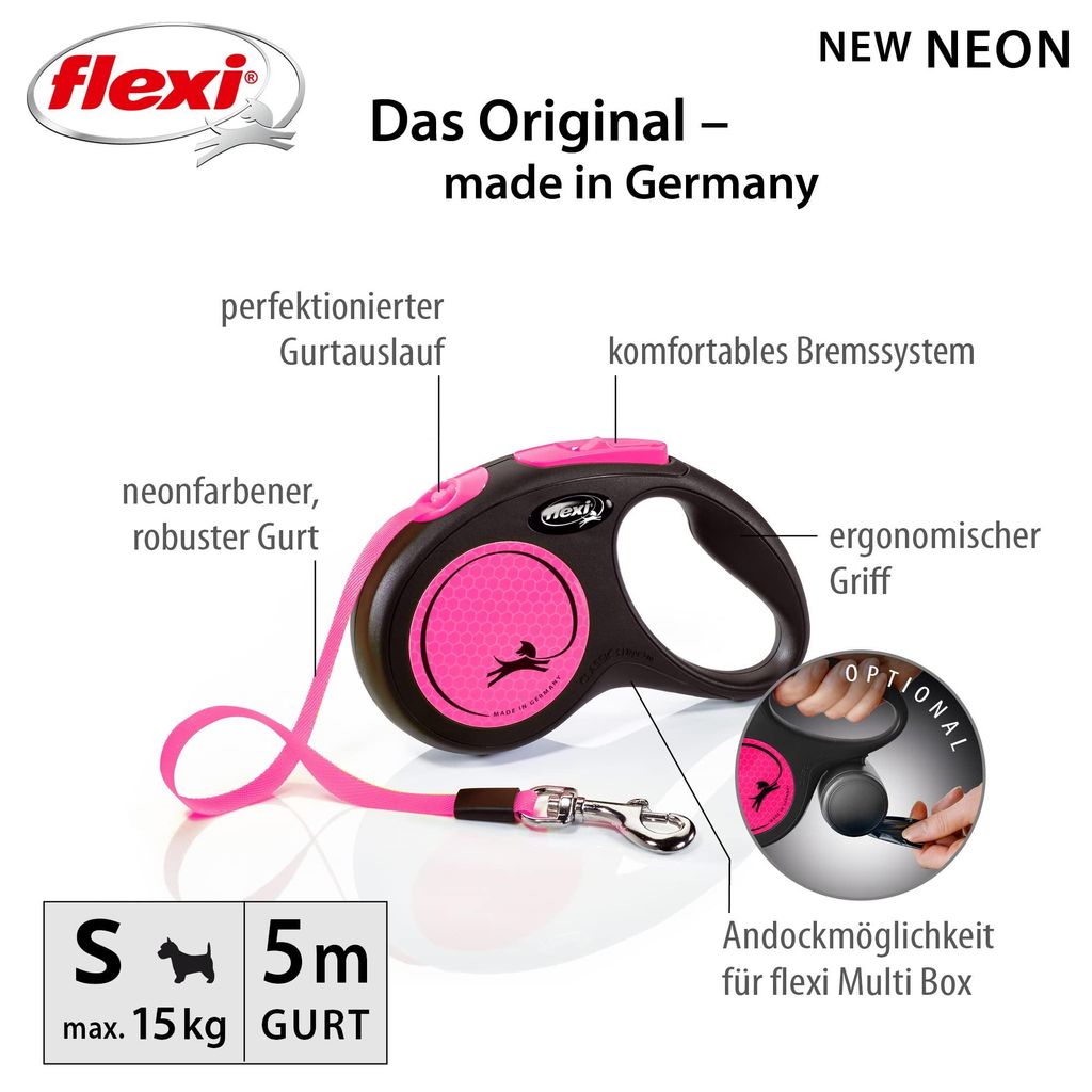 Flexi Roller Line New Classic Neon Tape Black/Pink Zdjęcie produktu 