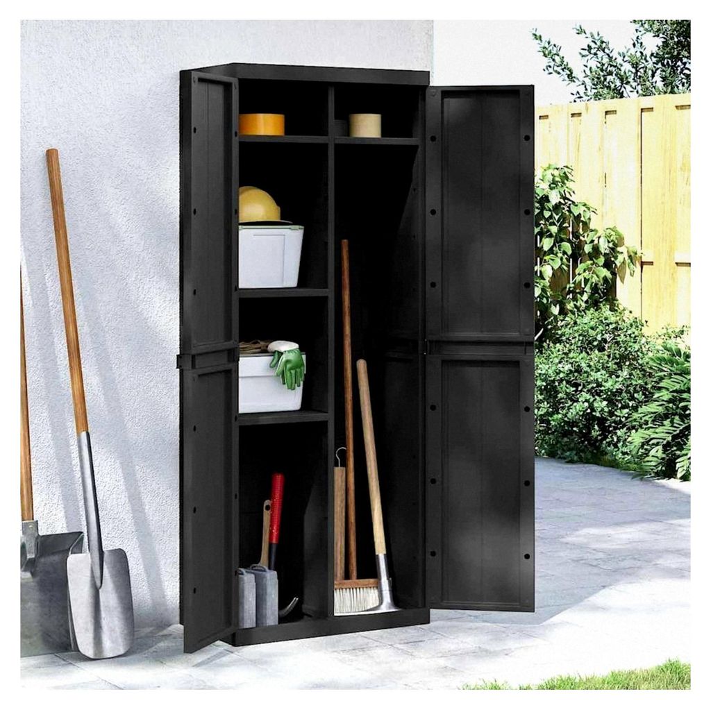 Gartenschrank Schwarz 65 x 37 x 165 cm