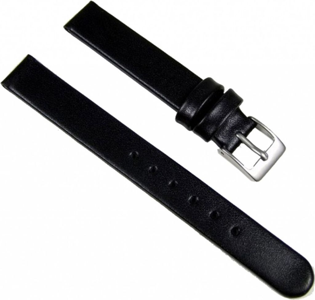 Eulit Ersatzband Uhrenarmband Leder schwarz Kalb waterproof 12mm