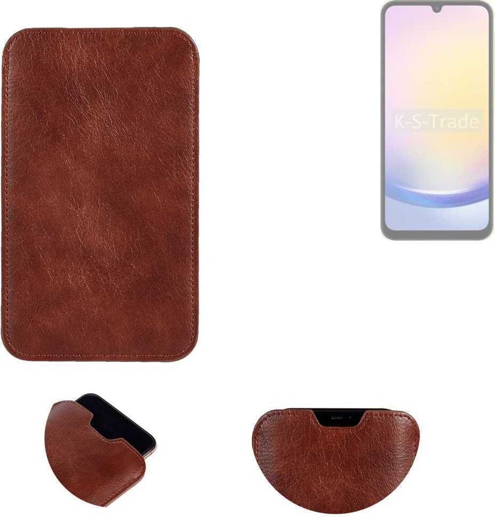 K-S-Trade Schutzhülle Handyhülle kompatibel mit Samsung Galaxy A25 5G Handytasche Kunstleder Sleeve in braun