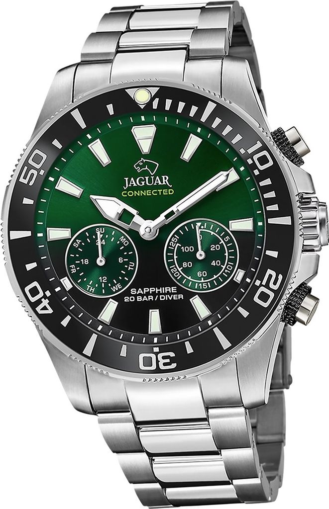 Jaguar Edelstahl Herren Uhr Multifunktion Sport Elegant silber Connected D2UJ888/5