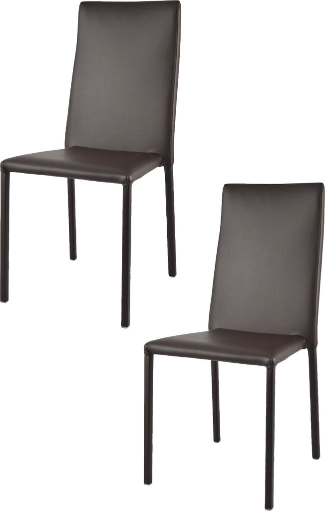 t m c s Tommychairs - Set von 2 stapelbaren Stühlen Modell Julia für Küche, Bar und Esszimmer, robustes Gestell aus Stahl, gepolstert und mit Ku...