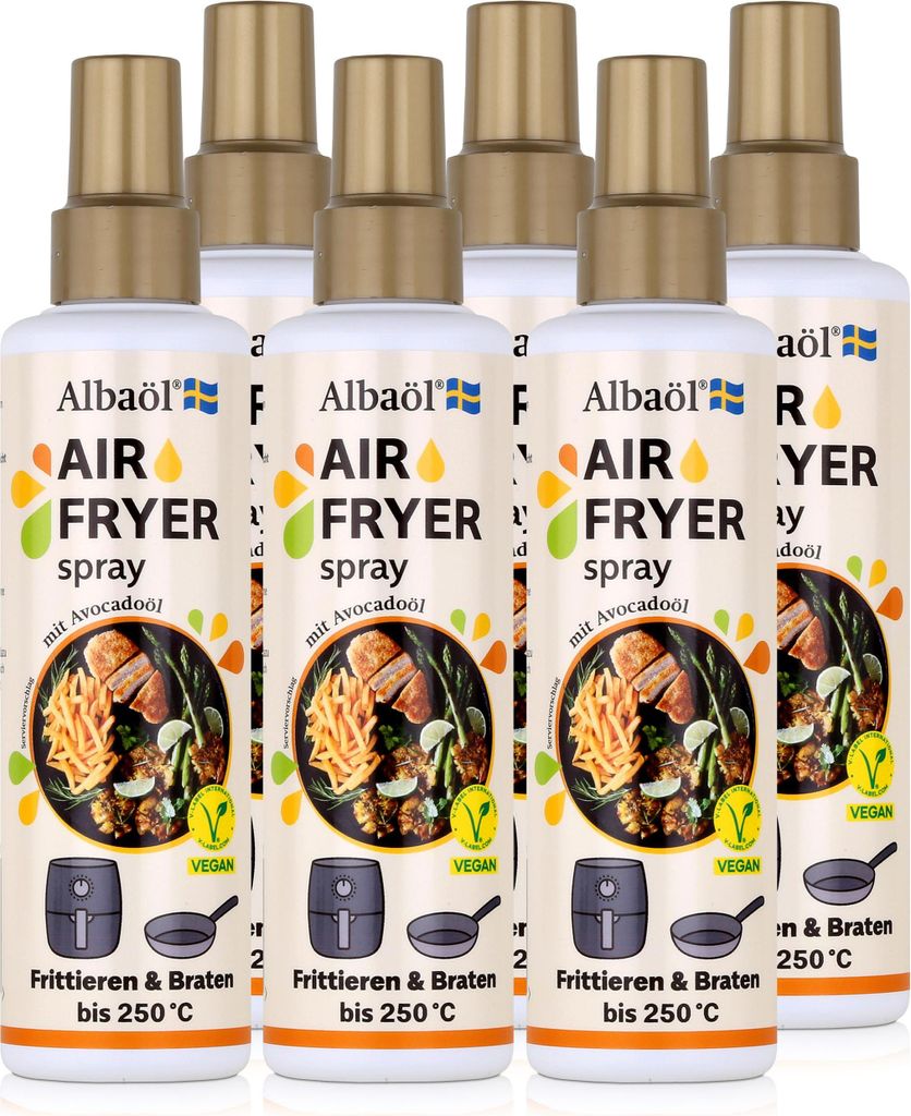 Albaöl Air Fryer Spray mit Avocadoöl 190ml zum frittieren & braten (6er Pack)
