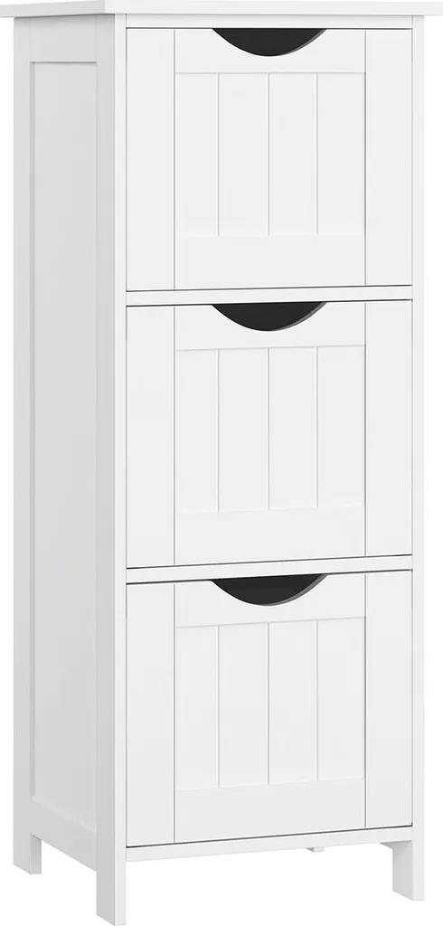 Armoire de rangement à 3 tiroirs - Commode bois blanc Modèle Classic L60